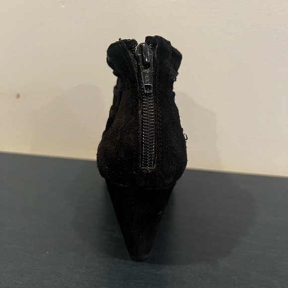 AEROSOLES women’s suede black ankle open toe booties/size 6 - Picture 9 of 11